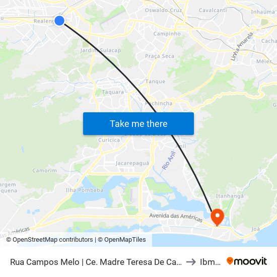Rua Campos Melo | Ce. Madre Teresa De Calcutá to Ibmec map