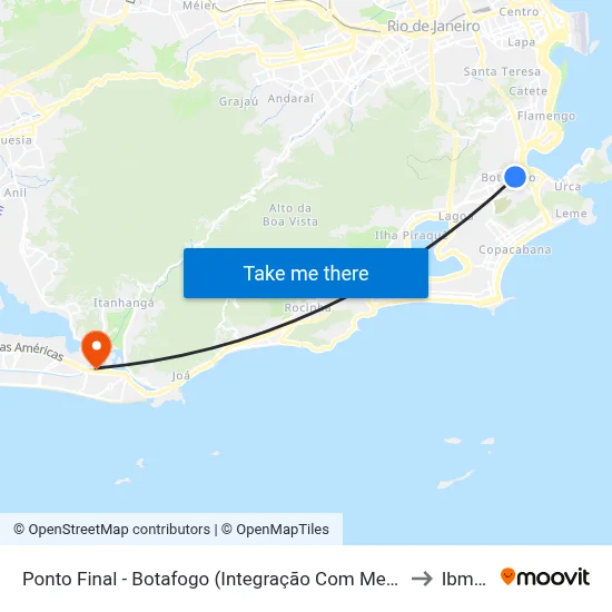 Ponto Final - Botafogo (Integração Com Metrô) to Ibmec map