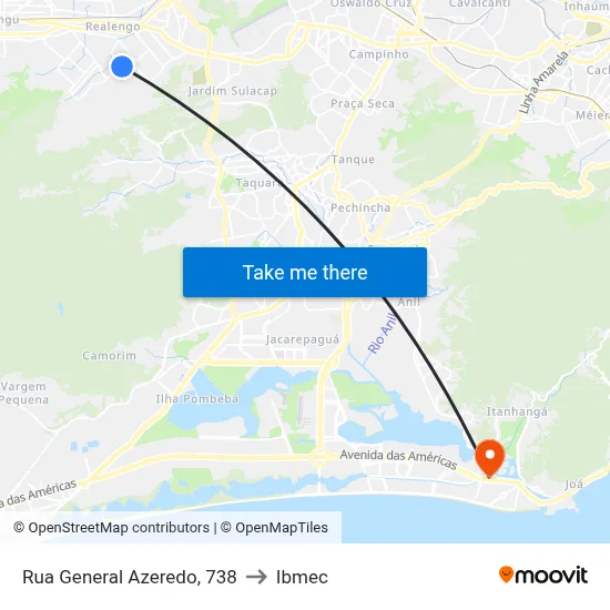 Rua General Azeredo, 738 to Ibmec map