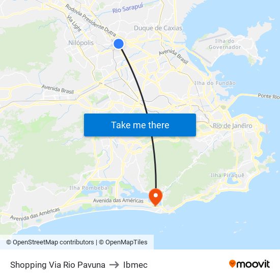 Shopping Via Rio Pavuna to Ibmec map