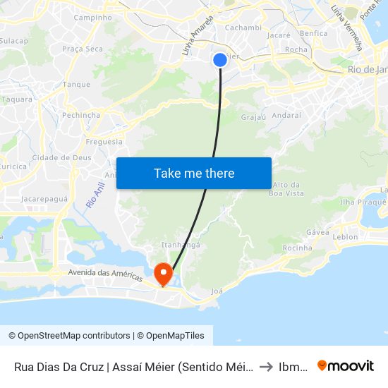 Rua Dias Da Cruz | Assaí Méier (Sentido Méier) to Ibmec map