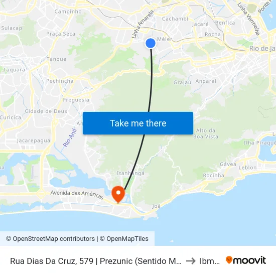Rua Dias Da Cruz, 579 | Prezunic (Sentido Méier) to Ibmec map