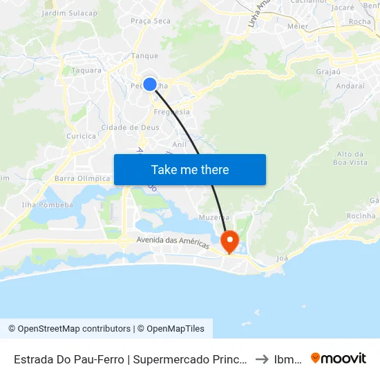 Estrada Do Pau-Ferro | Supermercado Princesa to Ibmec map