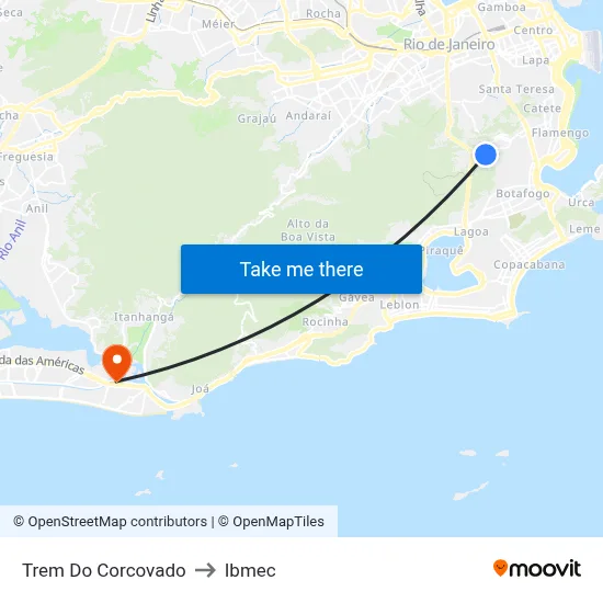 Trem Do Corcovado to Ibmec map