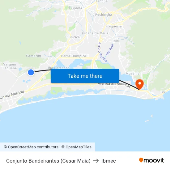 Conjunto Bandeirantes (Cesar Maia) to Ibmec map