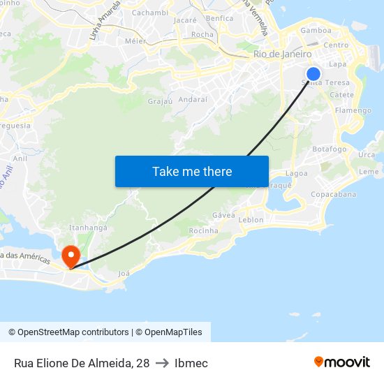 Rua Elione De Almeida, 28 to Ibmec map