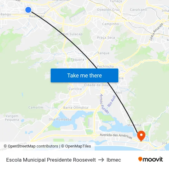 Escola Municipal Presidente Roosevelt to Ibmec map