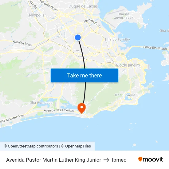 Avenida Pastor Martin Luther King Junior to Ibmec map