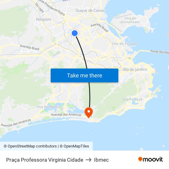 Praça Professora Virgínia Cidade to Ibmec map