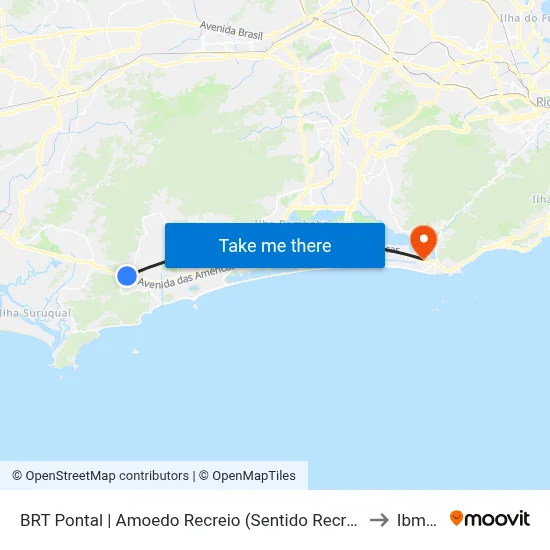 BRT Pontal | Amoedo Recreio (Sentido Recreio) to Ibmec map