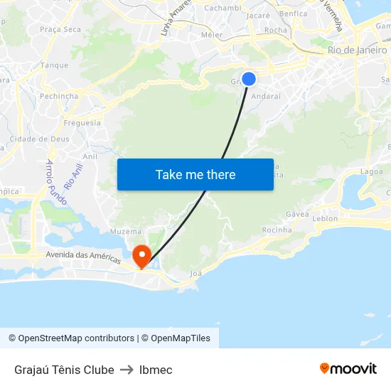 Grajaú Tênis Clube to Ibmec map
