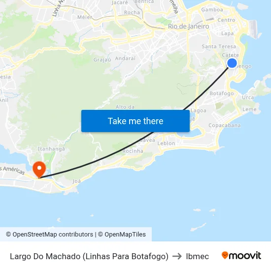 Largo Do Machado (Linhas Para Botafogo) to Ibmec map
