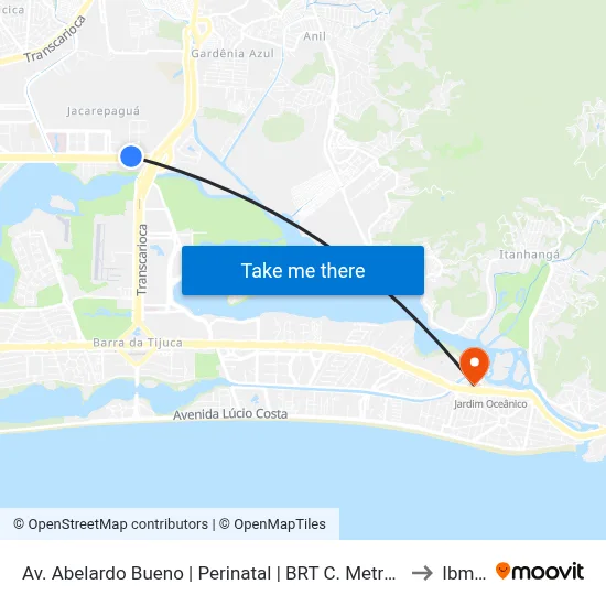 Av. Abelardo Bueno | Perinatal | BRT C. Metropolitano to Ibmec map