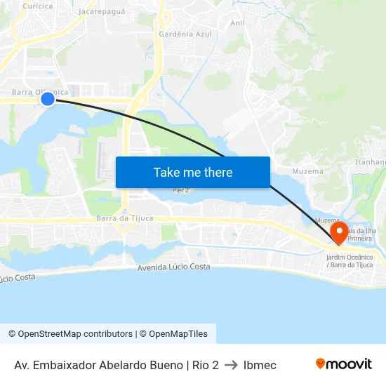 Av. Embaixador Abelardo Bueno | Rio 2 to Ibmec map