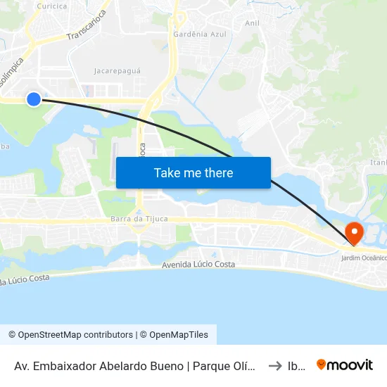 Av. Embaixador Abelardo Bueno | Parque Olímpico | Villas Da Barra to Ibmec map