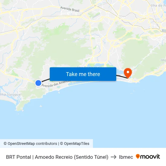 BRT Pontal | Amoedo Recreio (Sentido Túnel) to Ibmec map