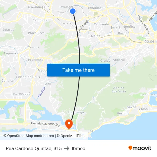 Rua Cardoso Quintão, 315 to Ibmec map