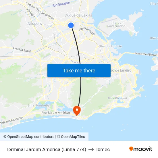 Terminal Jardim América (Linha 774) to Ibmec map