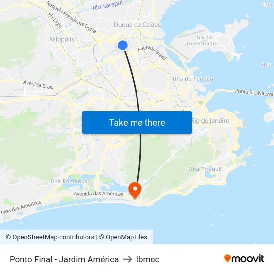 Ponto Final - Jardim América to Ibmec map