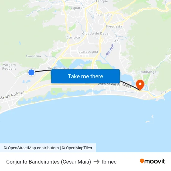 Conjunto Bandeirantes (Cesar Maia) to Ibmec map