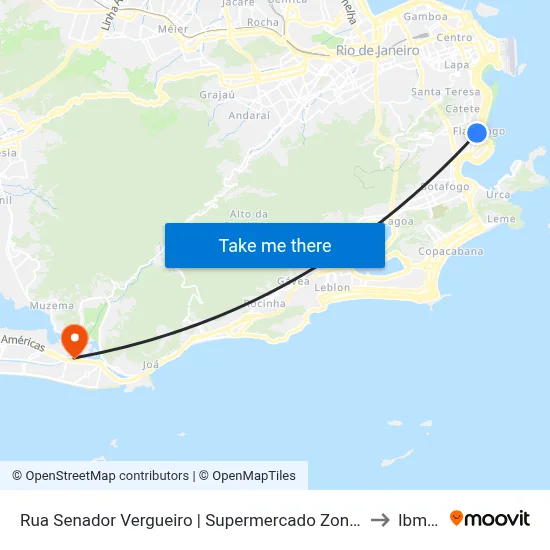 Rua Senador Vergueiro | Supermercado Zona Sul to Ibmec map
