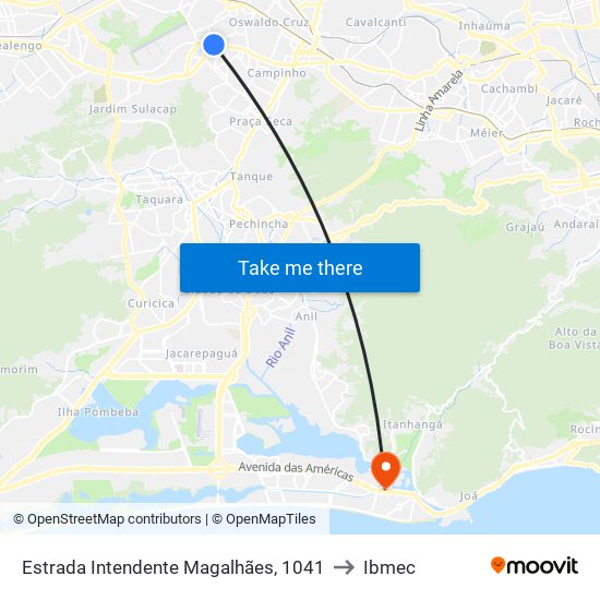 Estrada Intendente Magalhães, 1041 to Ibmec map