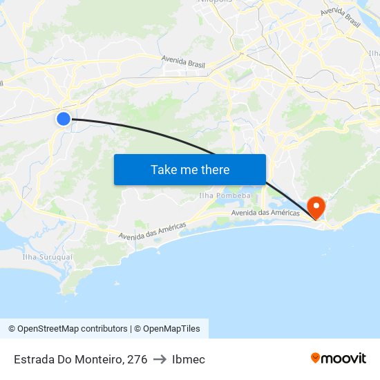 Estrada Do Monteiro, 276 to Ibmec map