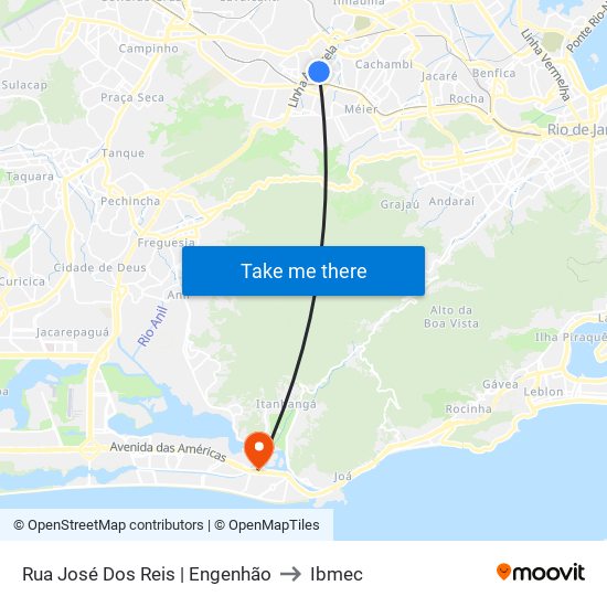 Rua José Dos Reis | Engenhão to Ibmec map