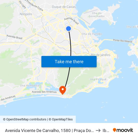 Avenida Vicente De Carvalho, 1580 | Praça Do Carmo (Sentido Penha) to Ibmec map