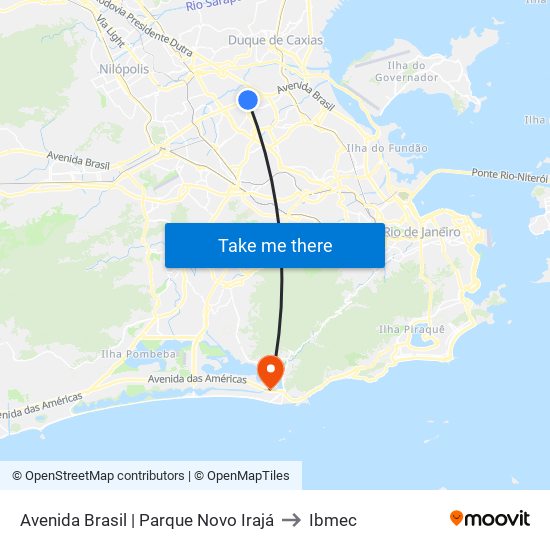 Avenida Brasil | Parque Novo Irajá to Ibmec map