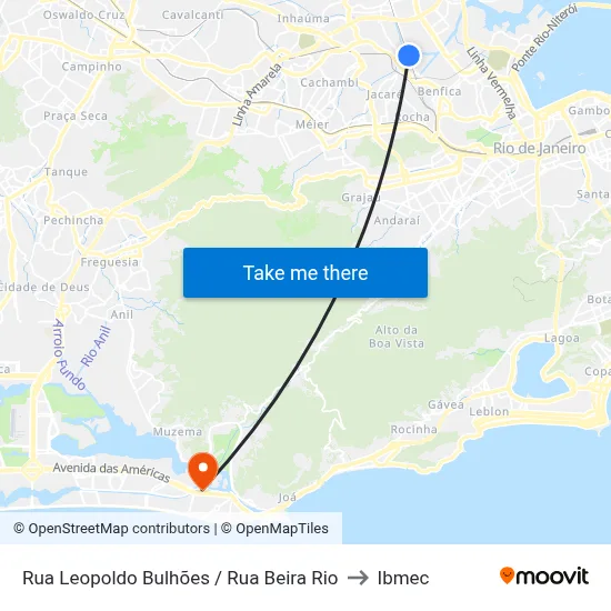 Rua Leopoldo Bulhões / Rua Beira Rio to Ibmec map