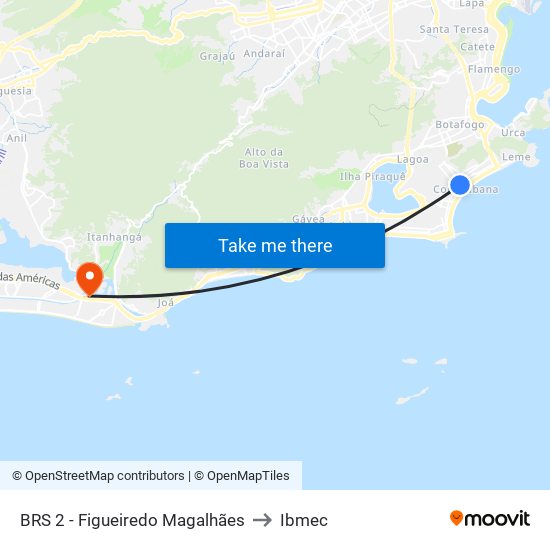 BRS 2 - Figueiredo Magalhães to Ibmec map