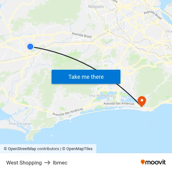 West Shopping to Ibmec map