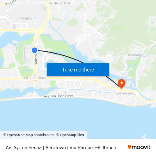 Av. Ayrton Senna | Aerotown | Via Parque to Ibmec map