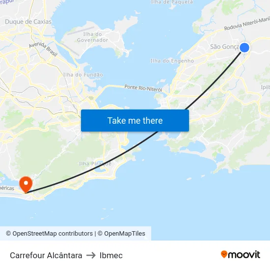 Carrefour Alcântara to Ibmec map