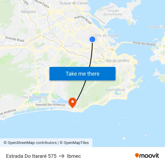 Estrada Do Itararé 575 to Ibmec map