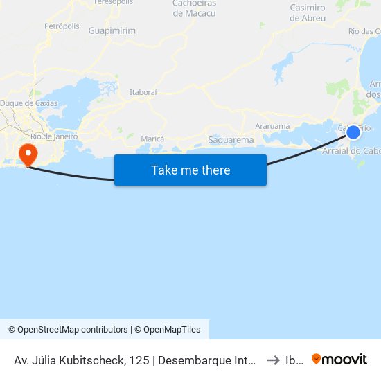 Av. Júlia Kubitscheck, 125 | Desembarque Intermunicipal Via São Cristóvão to Ibmec map