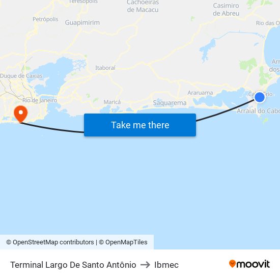 Terminal Largo De Santo Antônio to Ibmec map