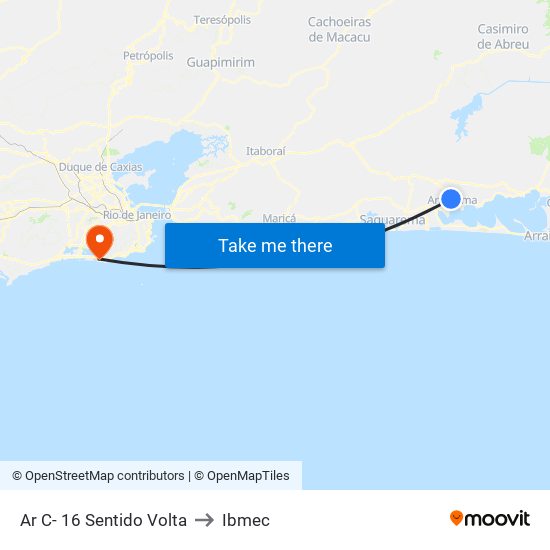 Ar C- 16 Sentido Volta to Ibmec map