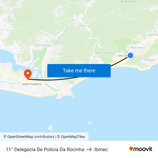 11° Delegacia De Polícia Da Rocinha to Ibmec map