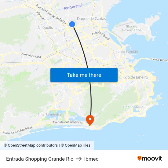 Entrada Shopping Grande Rio to Ibmec map