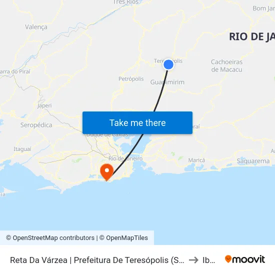 Reta Da Várzea | Prefeitura De Teresópolis (Sentido Centro) to Ibmec map