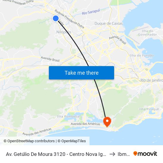 Av. Getúlio De Moura 3120 - Centro Nova Iguaçu to Ibmec map