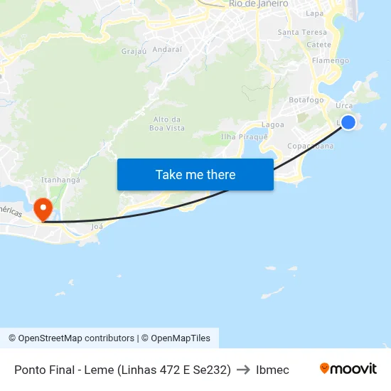 Ponto Final - Leme (Linhas 472 E Se232) to Ibmec map