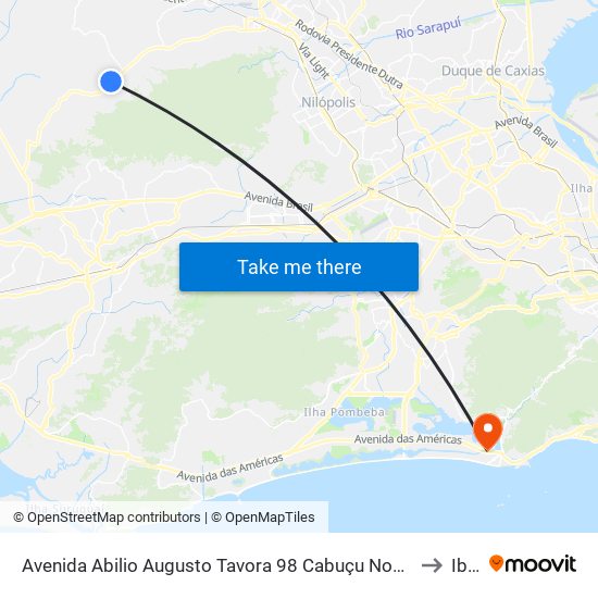 Avenida Abilio Augusto Tavora 98 Cabuçu Nova Iguaçu - Rio De Janeiro 26359 Brasil to Ibmec map