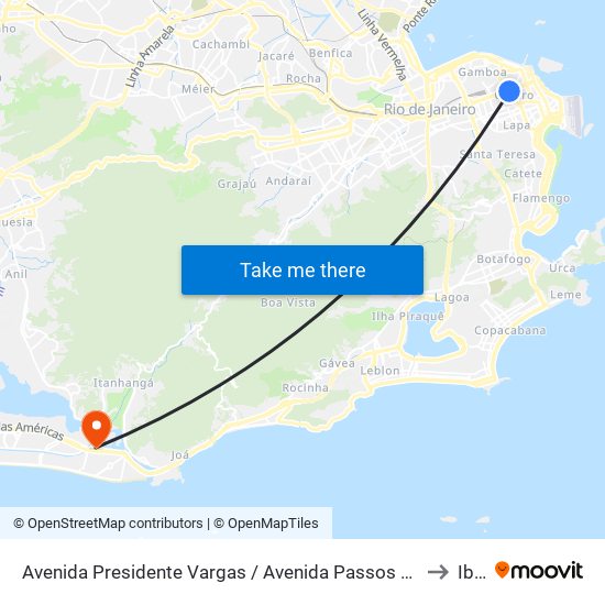 Avenida Presidente Vargas / Avenida Passos (Pista Lateral - Desativado Aos Sábados) to Ibmec map