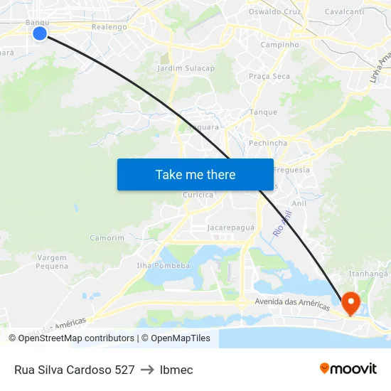 Rua Silva Cardoso 527 to Ibmec map