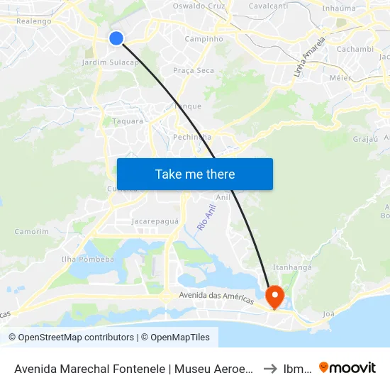 Avenida Marechal Fontenele | Museu Aeroespacial to Ibmec map