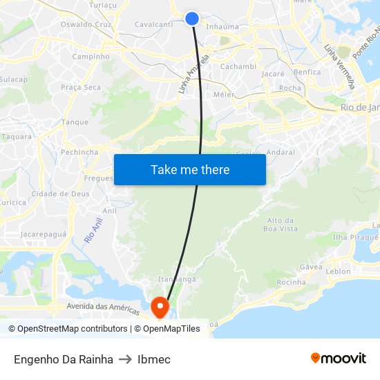 Engenho Da Rainha to Ibmec map