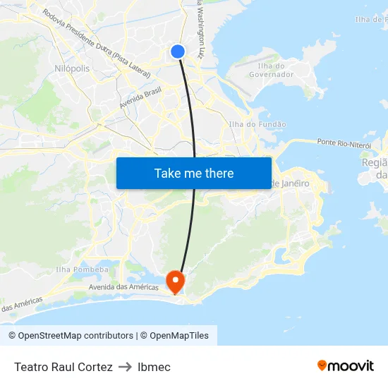Teatro Raul Cortez to Ibmec map